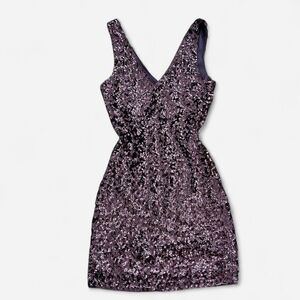 Cachet Small Dark Purple Sequin Mini Bodycon Party Dress